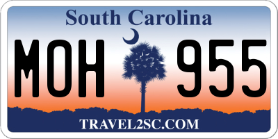 SC license plate MOH955