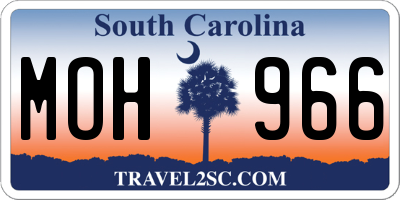 SC license plate MOH966