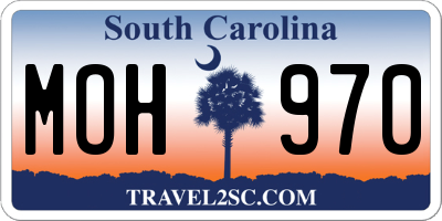 SC license plate MOH970