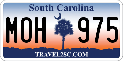 SC license plate MOH975