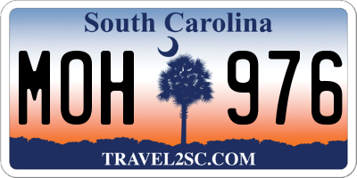 SC license plate MOH976