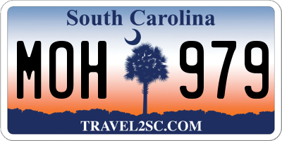 SC license plate MOH979