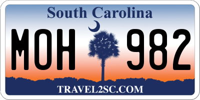 SC license plate MOH982
