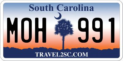 SC license plate MOH991