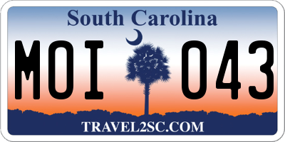 SC license plate MOI043