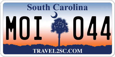 SC license plate MOI044