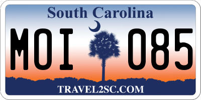 SC license plate MOI085