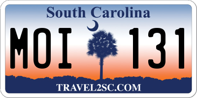 SC license plate MOI131