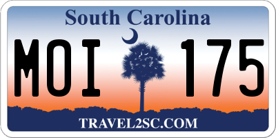 SC license plate MOI175