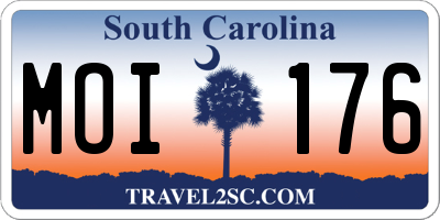 SC license plate MOI176