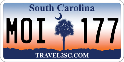 SC license plate MOI177
