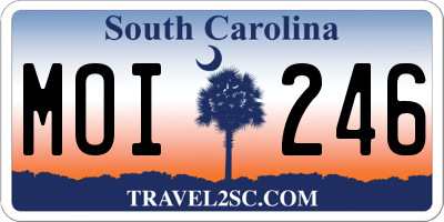 SC license plate MOI246