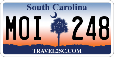 SC license plate MOI248