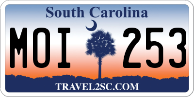 SC license plate MOI253
