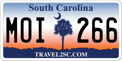 SC license plate MOI266