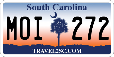 SC license plate MOI272