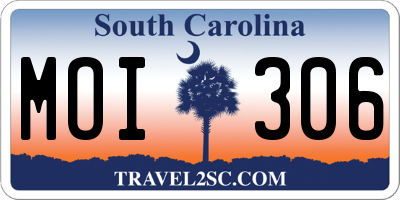 SC license plate MOI306