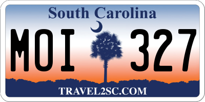SC license plate MOI327