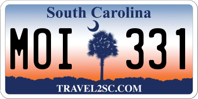 SC license plate MOI331