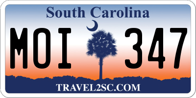 SC license plate MOI347