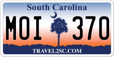SC license plate MOI370