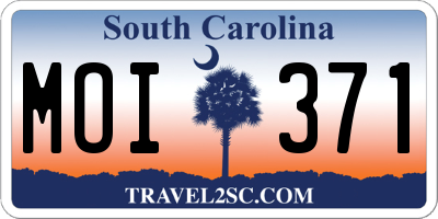 SC license plate MOI371