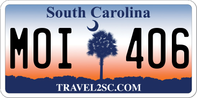 SC license plate MOI406