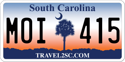 SC license plate MOI415