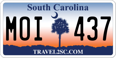 SC license plate MOI437