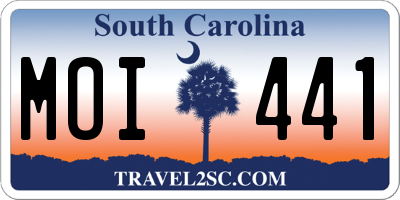 SC license plate MOI441