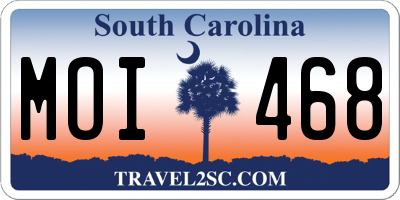 SC license plate MOI468