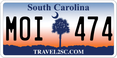 SC license plate MOI474