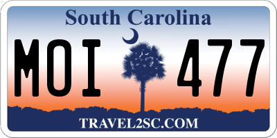 SC license plate MOI477