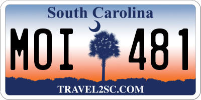 SC license plate MOI481