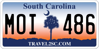 SC license plate MOI486