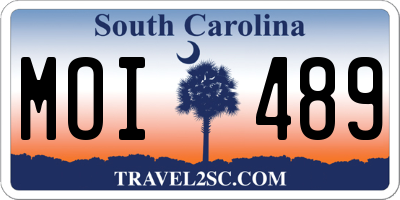 SC license plate MOI489