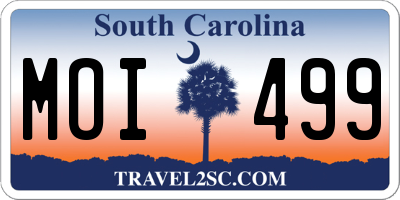 SC license plate MOI499