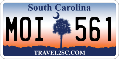 SC license plate MOI561