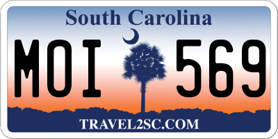 SC license plate MOI569