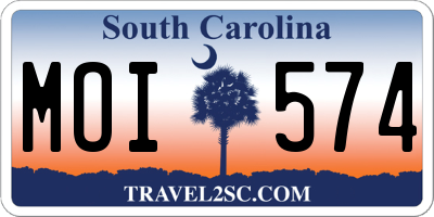SC license plate MOI574
