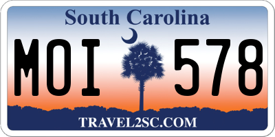 SC license plate MOI578