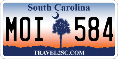SC license plate MOI584