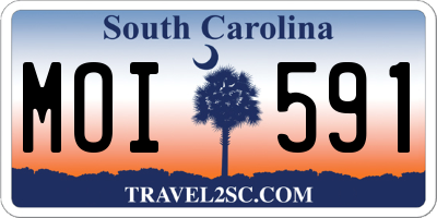 SC license plate MOI591
