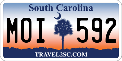 SC license plate MOI592