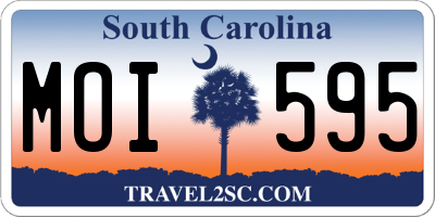 SC license plate MOI595