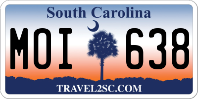 SC license plate MOI638
