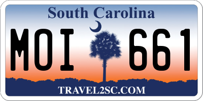 SC license plate MOI661