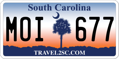 SC license plate MOI677
