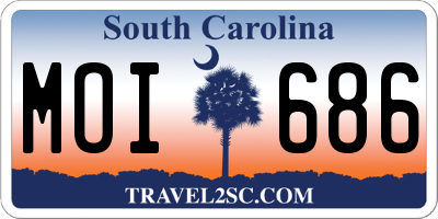SC license plate MOI686