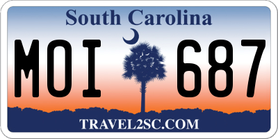 SC license plate MOI687
